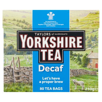 YORKSHIRE DECAFF 80 TEA BAGS 250G