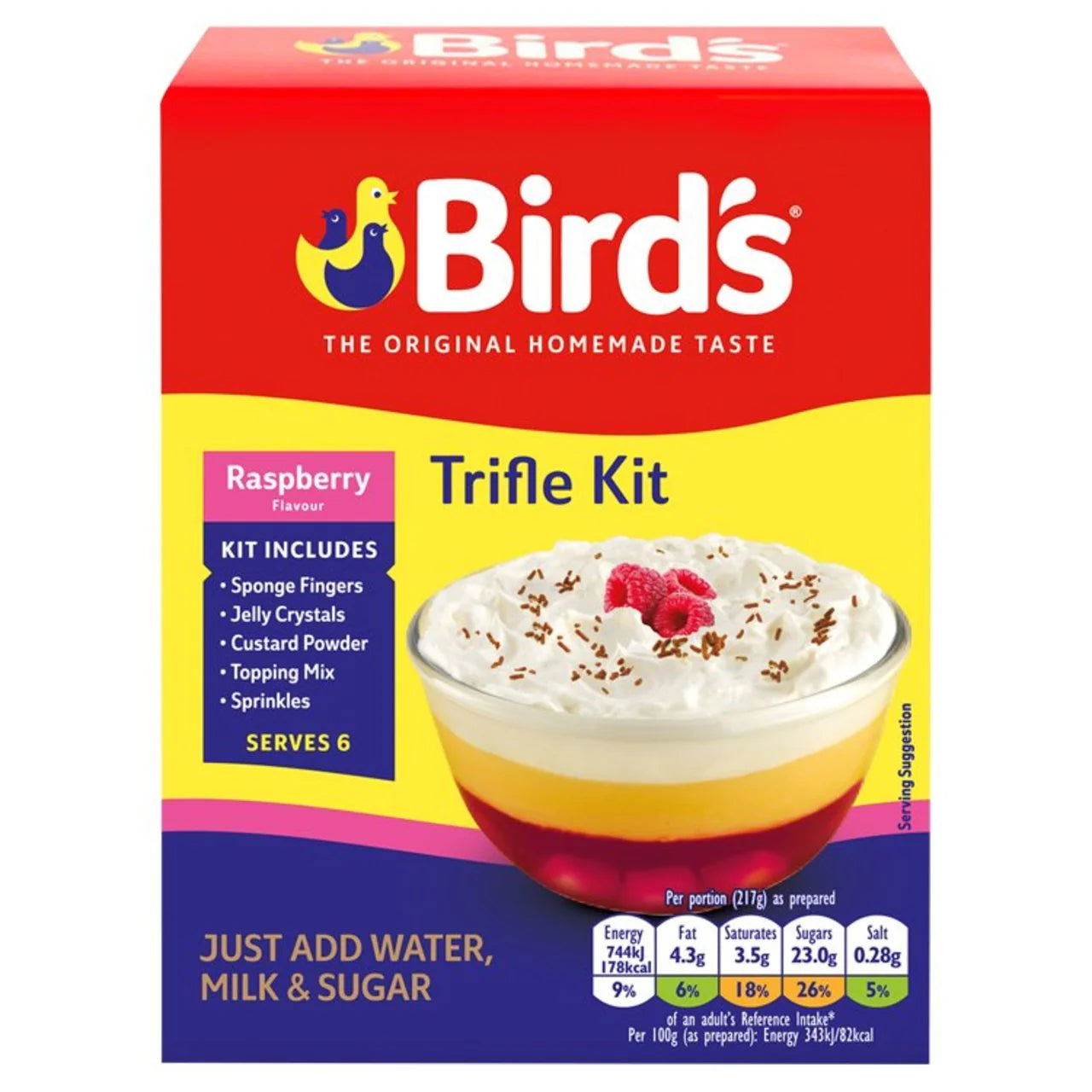 BIRDS RASPBERRY FLAVOUR TRIFLE KIT 141G