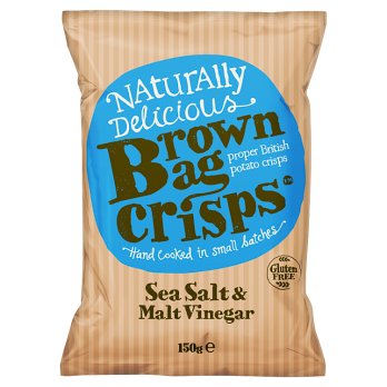 BROWN BAG SEA SALT & MALT VINEGAR CRISPS 150G