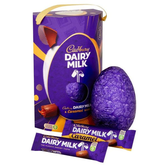 CADBURY EASTER EGG WITH DAIRY MILK & CARAMEL BAR 245G