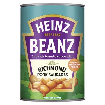 HEINZ BEANS & RICHMOND PORK SAUSAGES 415G