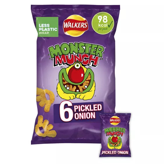 MONSTER MUNCH PICKLED ONION 6 PACK 6X22G