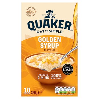 QUAKER OATS GOLDEN SYRUP PORRIDGE SACHETS 10x36G