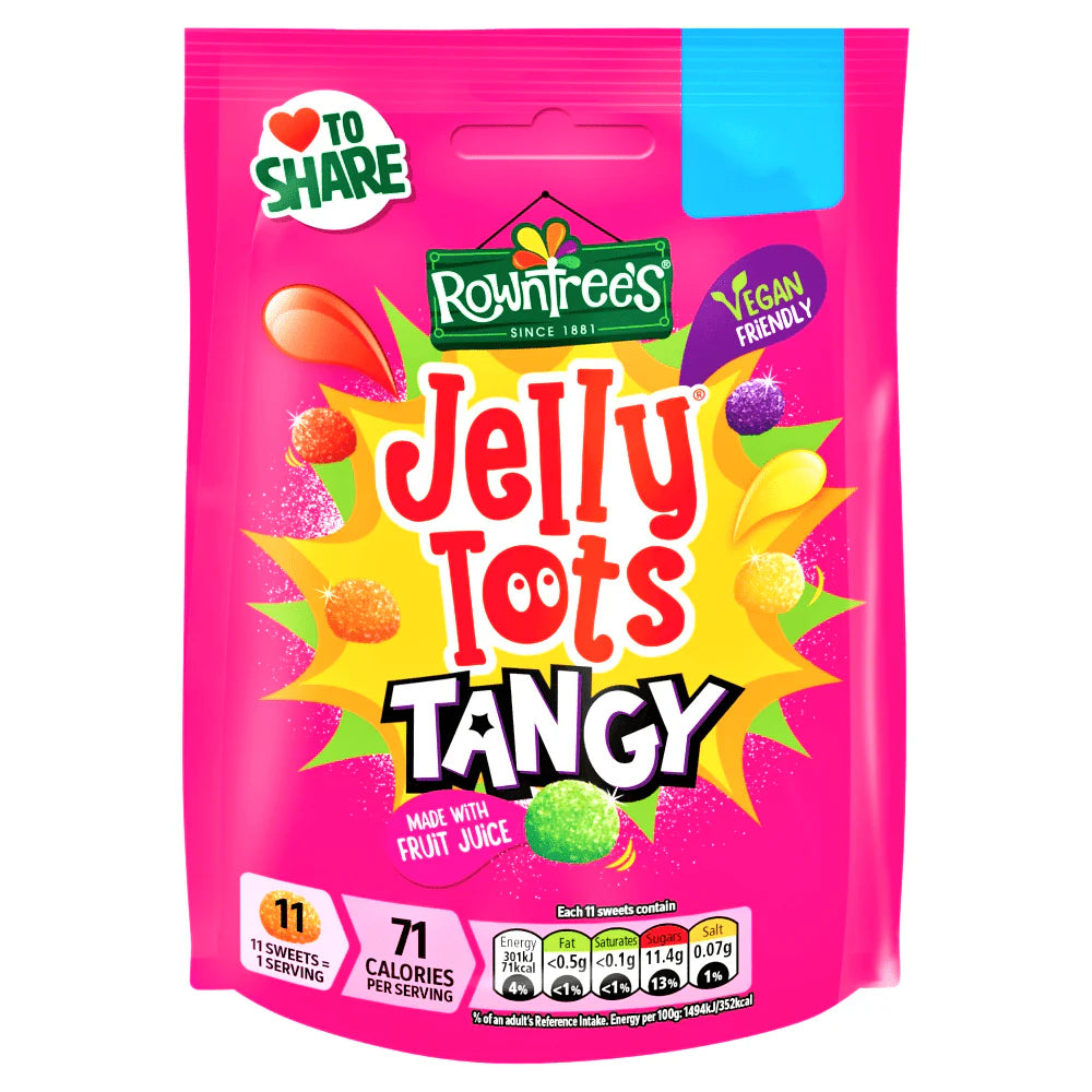 ROWNTREES JELLY TOTS TANGY 140G