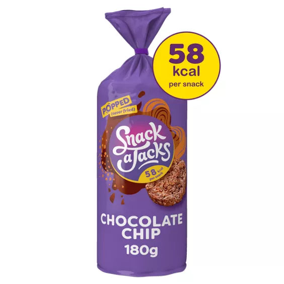 SNACK A JACKS CHOCOLATE CHIP RICE CAKES 180G