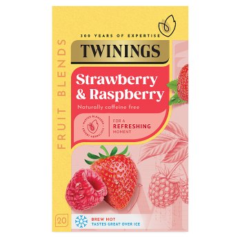 TWININGS STRAWBERRY & RASPBERRY 20 TEA BAGS 40G