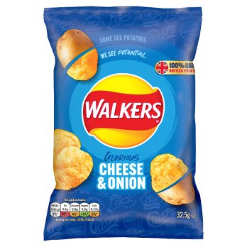 WALKERS CHEESE & ONION CRISPS 32.5G