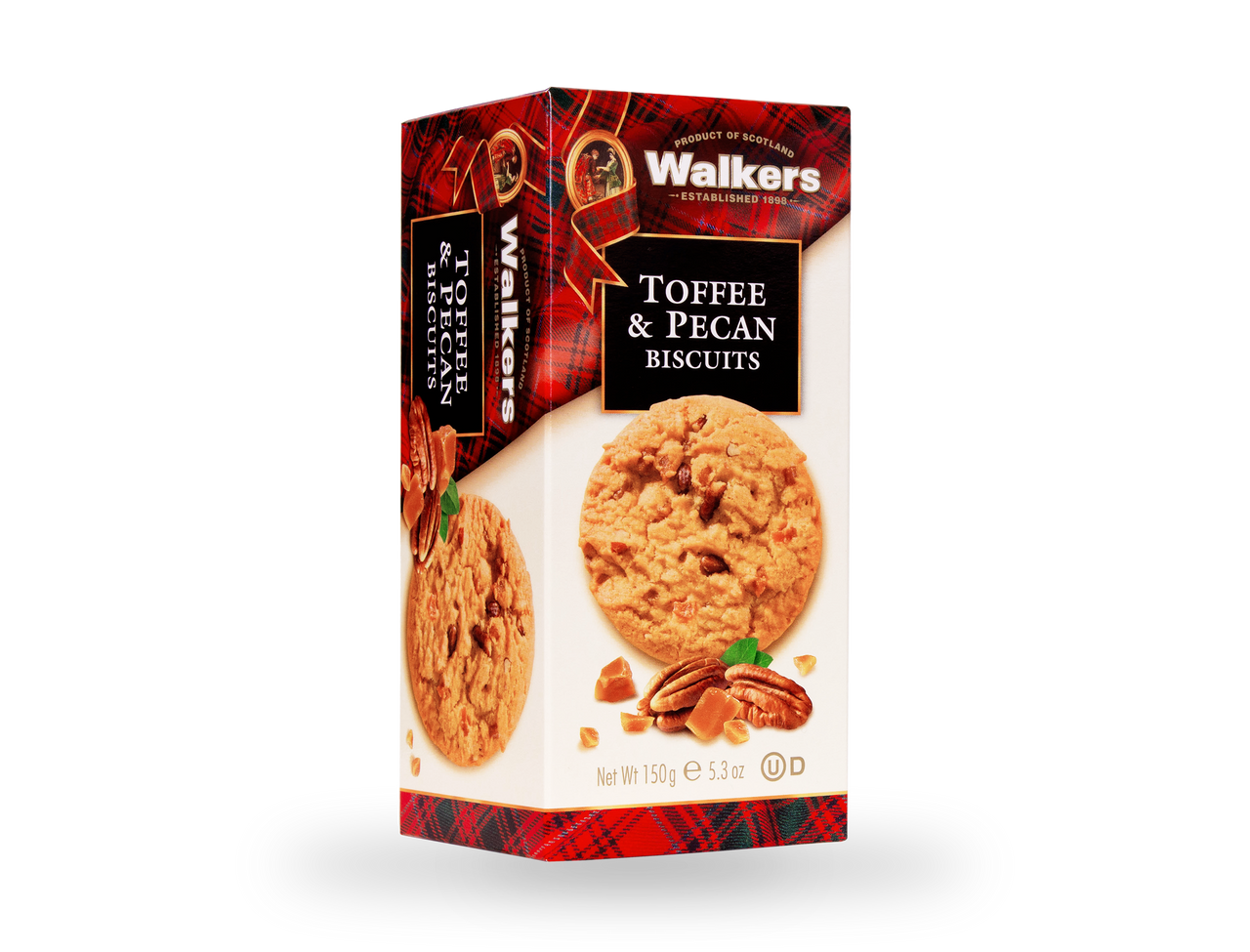 WALKERS TOFFEE & PECAN BISCUITS 150G