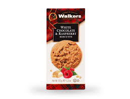 WALKERS WHITE CHOCOLATE & RASPBERRY BISCUITS 150G