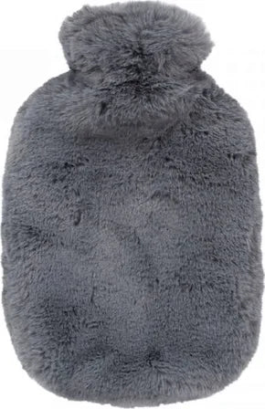 HOT WATER BOTTLE LIGHT GREY FLUFFY 2L