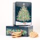 FARMHOUSE CHRISTMAS TREE TIN SALTED CARAMEL PIECES BISCUITS 300G