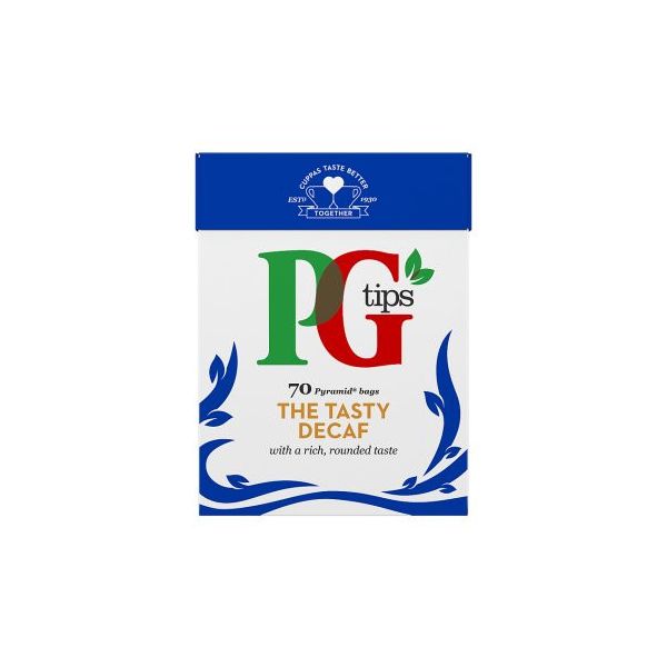 PG Tips Té descafeinado 70 tazas de té, paquete de 6